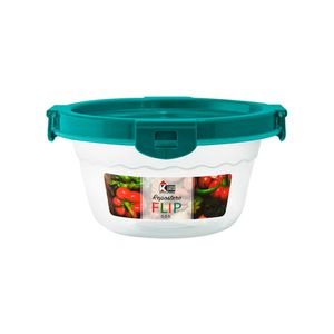 Repostero flip redondo 0.5lts turquesa perlado (931927q6)