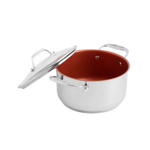 Caldero glamour ac inox t/vidrio 22cm (9289) umco