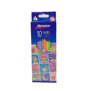 Lapiz triang largo x 10 colores pasteles artesco (lap145)