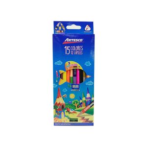 Lapiz triang color plus largo x 12/15 colores artesco (lap059)