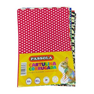 Cartulina corrugada diseño a4 surtido x 10 passola (car1307)