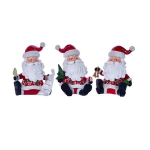 Santa decor 3surt 12x8x13.5cm