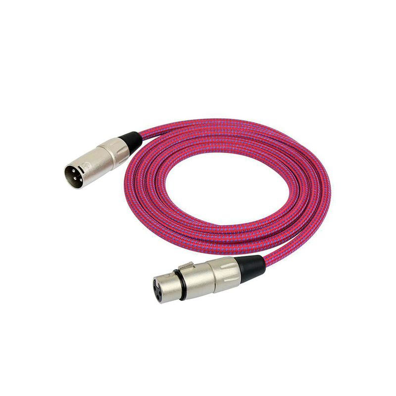 Cable kirlin p/microfono forro de tela xlr m - xlr f 10m morado