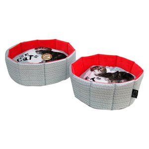 Cama Para Mascota  Puppy&Co| Color Gris/Rojo