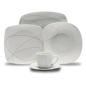 VAJILLA PORCELANA CUADRADA 20PCS  EP3331