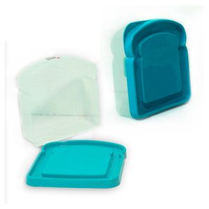 Sanduchera Plástica transparente tapa Celeste