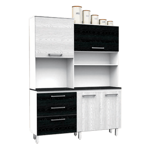 Kit de Cocina 4PC 3 cajones INOVARE color Blanco/Negro