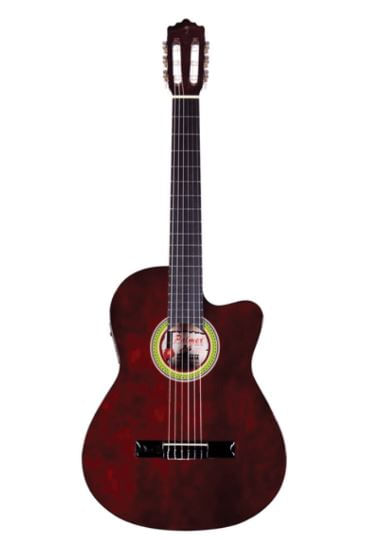 GUITARRA-PALMER-ELECTROCLASICA-39-PULG-COLOR-VINO-CON-ESTUCHE