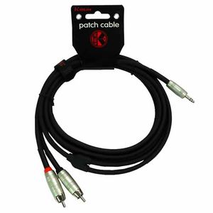 CABLE KIRLIN Y 3.5MM STEREO PLUG - 2x RCA PLUG 3M NEGRO  Y364PRL-3MBK