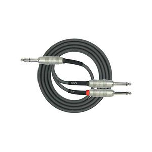 CABLE KIRLIN, 1/4 pulg TRS PLUG - 2X TRS PLUG 3M NEGRO  Y340PR-3MBK