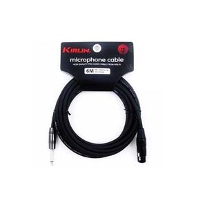 CABLE KIRLIN P/MICROFONO 24AWG, XLR M - 3.5MM 6M NEGRO  MP487PRL-6MBK