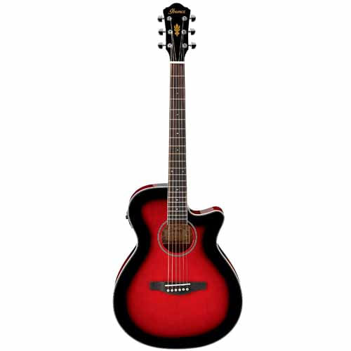 GUITARRA-ELECTRICOACUSTICA-IBANEZ--21-TRASTES-ROJO-CON-NEGRO-SATINADO--AEG8E-TRS
