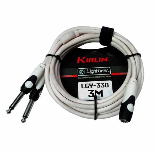 CABLE-KIRLIN-1-4-pulg-MONO-JACK---2X-1-4-pulg-MONO-PLUG-3M-BLANCO--LGY330-3MWH