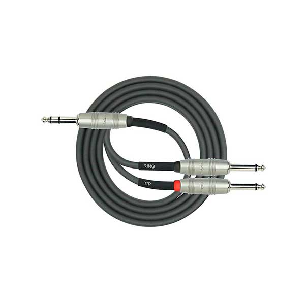 CABLE-KIRLIN-1-4-pulg-TRS-PLUG---2X-TRS-PLUG-3M-NEGRO--Y340PR-3MBK