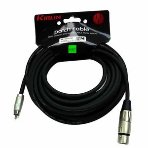 CABLE KIRLIN P/MICROFONO 24AWG, XLR M - RCA 10M NEGRO  MP486PR-10MBK
