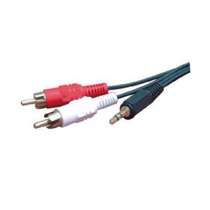 CABLE 3.5MM PLUG A 2RCA PLUG 6FT  AV207