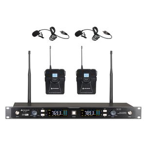 MICROFONO ITALY AUDIO ITL-821 UHF, PLL, DUAL CH., UN RECIBIDOR Y 2 MICROFONOS DE SOLAPA