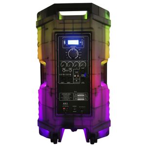 CAJA ACTIVA VERSION PREMIUN 15", RECARGAB TRANSLUCIDA MIC Y STAND, MANIJA Y RUEDA ITL-1505 TINY POWE
