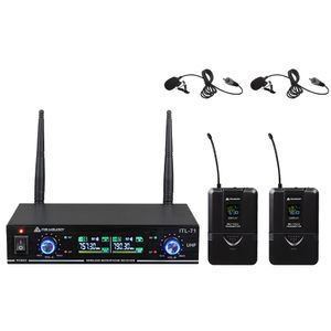 MICROFONO ITALY AUDIO ITL-71 UHF, PLL, DUAL CH UN RECIBIDOR Y 2 MICROFONOS DE SOLAPA