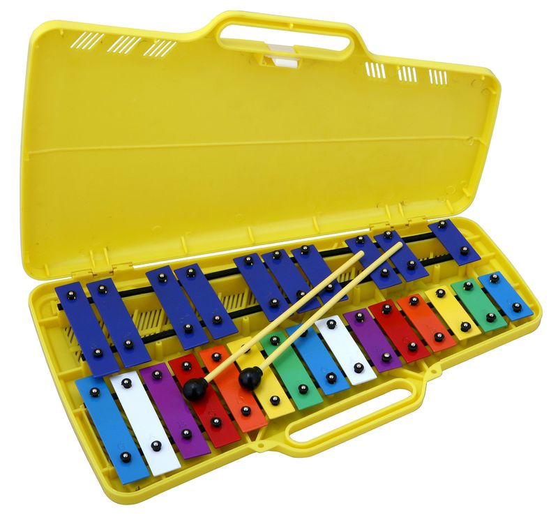 XILOFONO-SPARKLE-DE-25-TONOS-CASE-AMARILLO-TECLAS-MULTICOLOR-BLC-25C