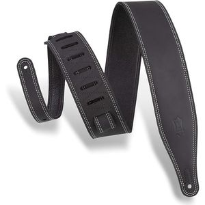 CORREA LEVYS SERIE LIKE BUTTER, DE CUERO, COLOR NEGRO, CON DOBLE PUNTADA, PARA GUITARRA  M17BDS-BLK