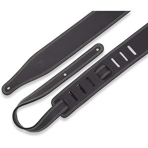 CORREA LEVYS SERIE LIKE BUTTER, DE CUERO, COLOR NEGRO, CON DOBLE PUNTADA, PARA GUITARRA  M17BDS-BLK