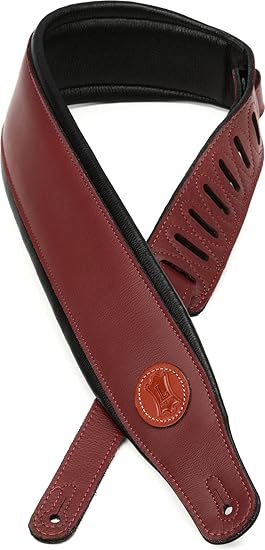 CORREA-LEVYS-SERIES-SIGNATURE-LEGACY--DE-CUERO-ACOLCHADO--COLOR-VINO-P.-GUITARRA-MSS2-BRG
