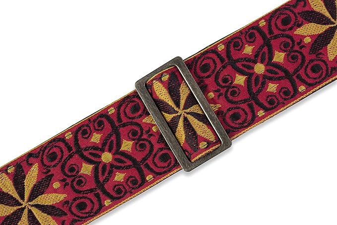 CORREA-LEVYS-SERIE-VINTAGE-HOOTENANNY-DE-TELA-TEJIDA--COLOR-ROJO--PARA-GUITARRA-M8HTV-212