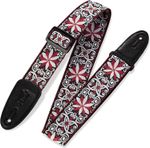 CORREA-LEVYS-SERIE-HOOTENANNY-TELA-TEJIDA--ESTILO-FLORAL-ROJO-CON-BLANCO-P.-GUITARRA-M8HT-12