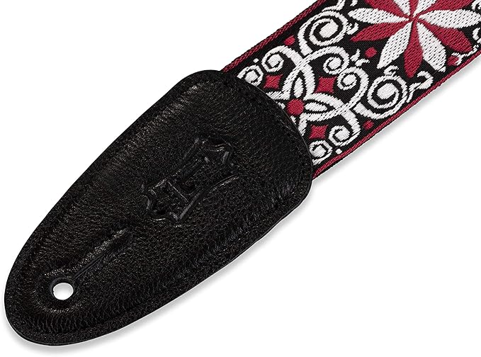 CORREA-LEVYS-SERIE-HOOTENANNY-TELA-TEJIDA--ESTILO-FLORAL-ROJO-CON-BLANCO-P.-GUITARRA-M8HT-122