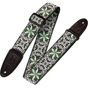 CORREA LEVYS SERIE HOOTENANNY, TELA TEJIDA , ESTILO FLORAL VERDE CON BLANCO  P. GUITARRA M8HT-11