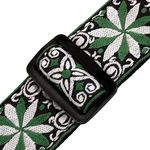 CORREA-LEVYS-SERIE-HOOTENANNY-TELA-TEJIDA--ESTILO-FLORAL-VERDE-CON-BLANCO--P.-GUITARRA-M8HT-111
