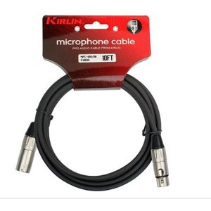 CABLE DE MICROFONO KIRLIN 3MTS -24AWG XLR M -XLRF NEGRO MPC480-3M-BK