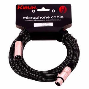 CABLE KIRLIN P/MICROFONO FORRO DE TELA XLR M - XLR F 6M NEGRO  MW480-6MBK