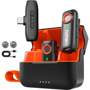 HOHEM MIC-01 2 UNDS MICROFONO DE SOLAPA INALAMBRICO, 20H, PARA ANDROIDE CANCELACION DE RUIDO DSP