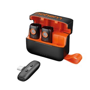 HOHEM MIC-01 2 UNDS MICROFONO DE SOLAPA INALAMBRICO, 20H, PARA ANDROIDE CANCELACION DE RUIDO DSP