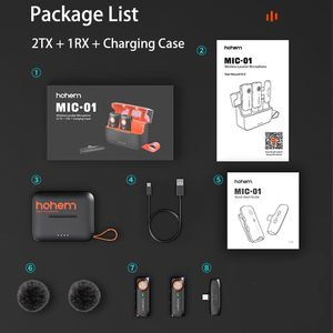 HOHEM MIC-01, MICROFONO DE SOLAPA INALAMBRICO 7.5H, LAVALIER, COMPATIBLE CON IPHONE