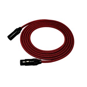 CABLE KIRLIN P/MICROFONO FORRO DE TELA XLR M - XLR F 6M NEGRO Y ROJO  MWB220BG-6MBR