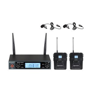 MICROFONO ITALY AUDIO ITL-711 UHF, PLL, DUAL CH, UN RECIBIDOR Y 2 MICROFONOS DE SOLAPA